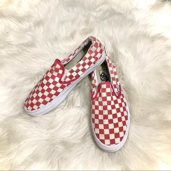 red checkered slip on vans